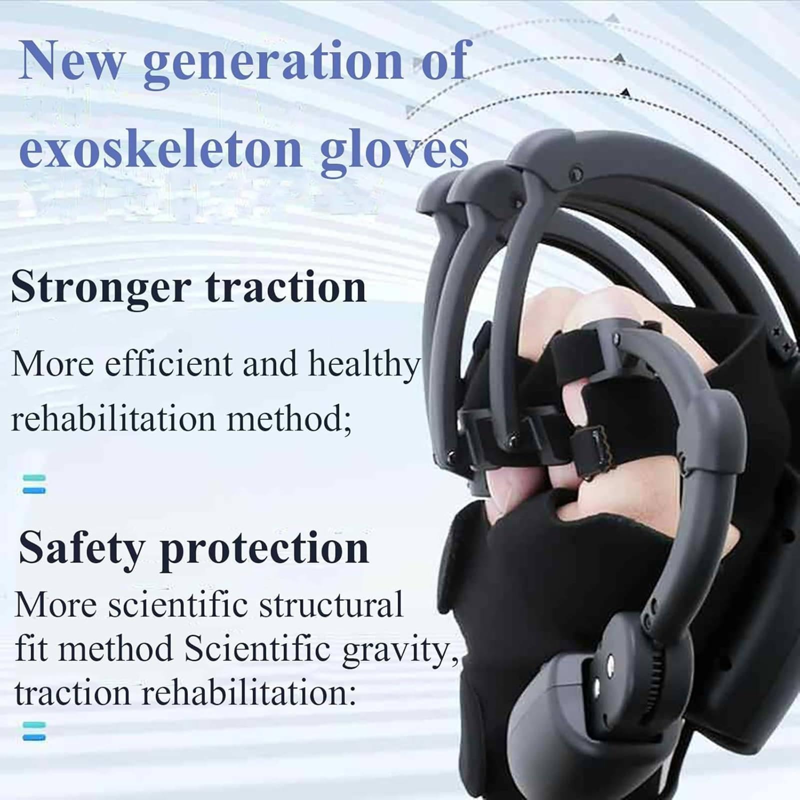 Gants d'entraînement sans fil avec fonction miroir, rechargeable par USB, 9 niveaux de force, plusieurs modes d'entraînement pour hémiplégie et récupération d'AVC, faciles à transporter