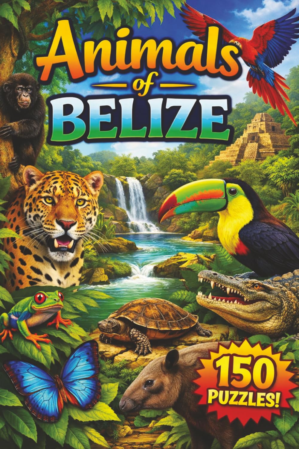 Animals of Belize Word Search: 150 Wildlife-Themed Puzzles