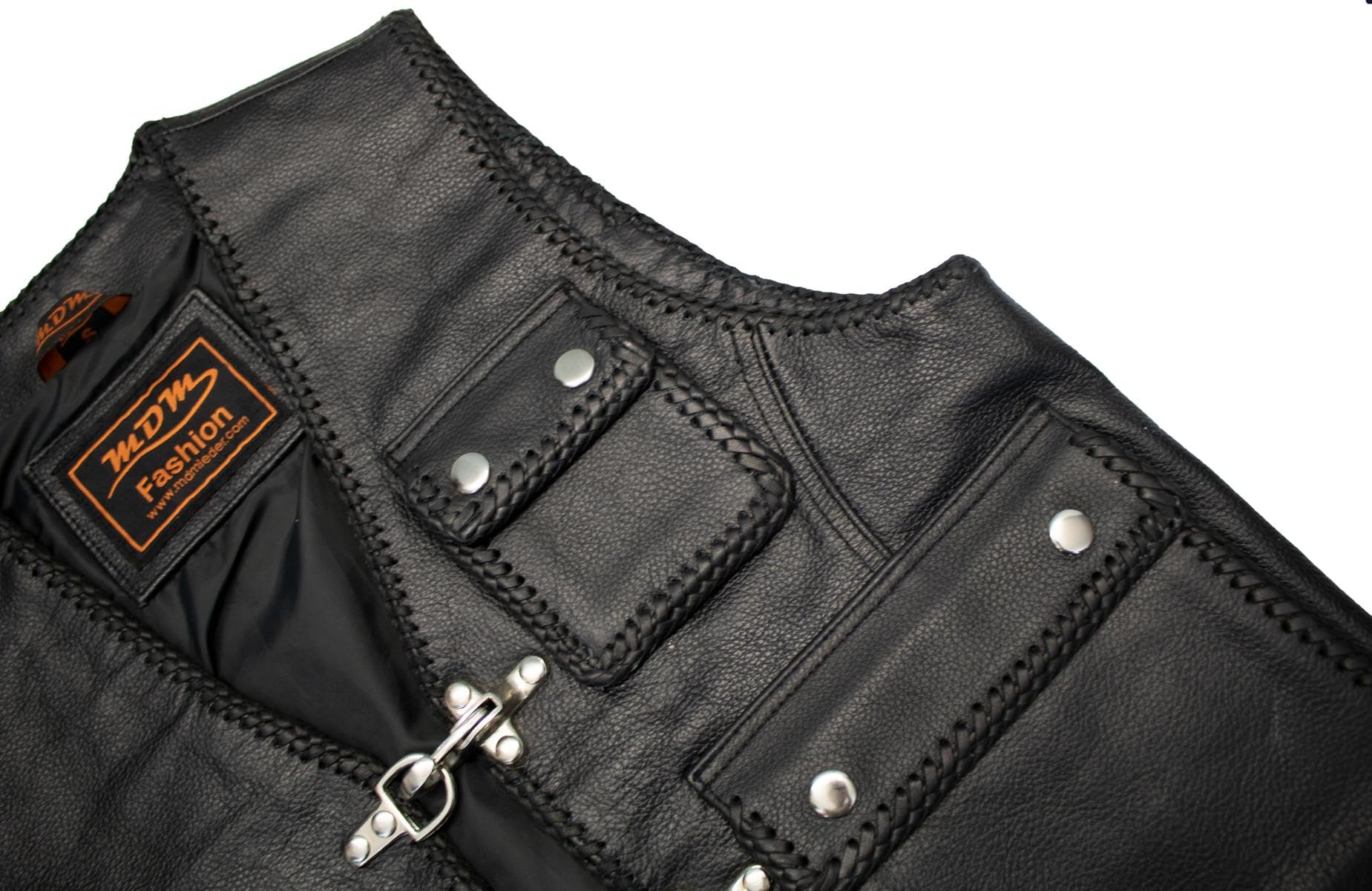 MDM Gilet Giacca Uomo in Pelle Biker Moto