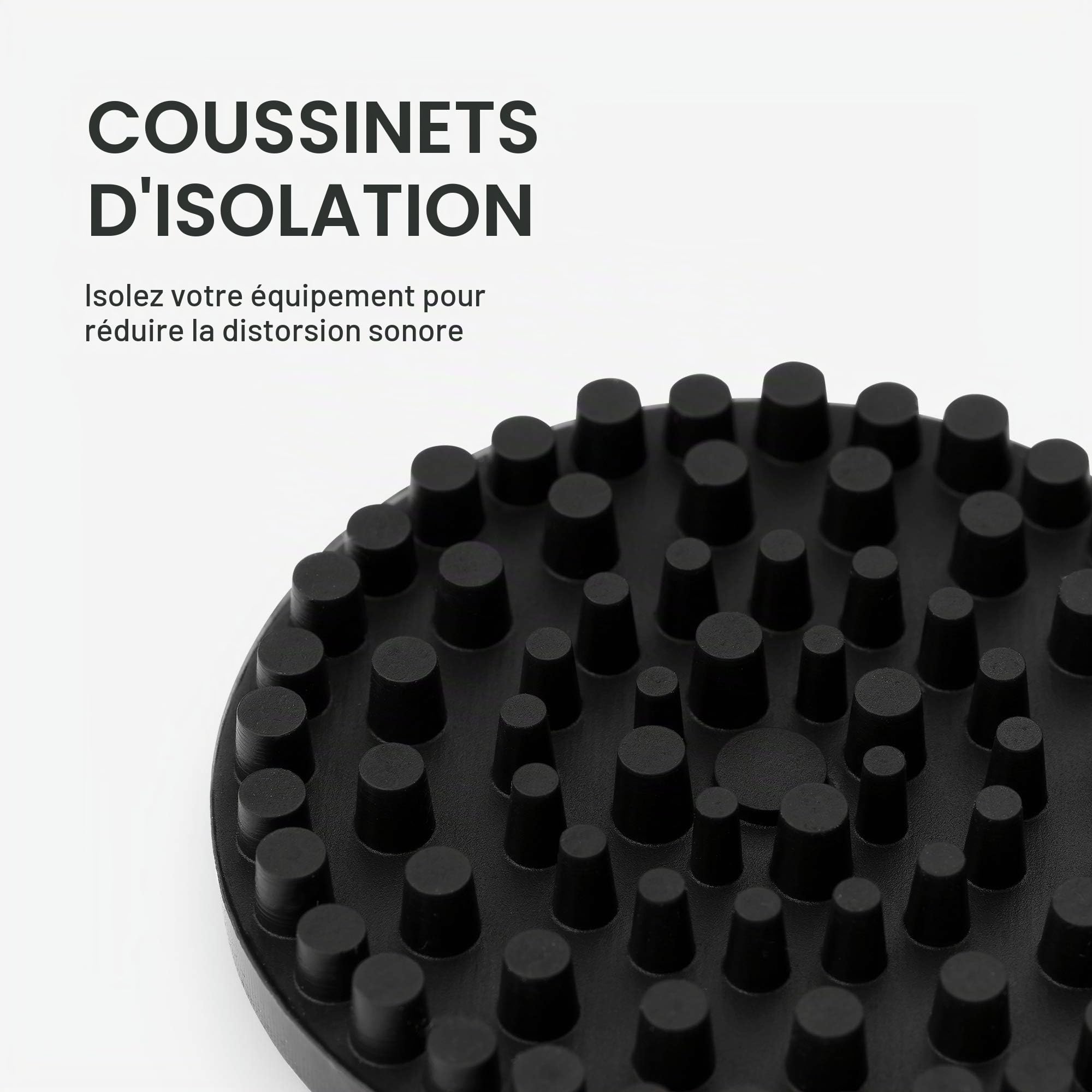 kwmobile Absorbeur de chocs platine vinyle - Lot 4x pied isolant anti-vibration en silicone pour équipement audio - Tourne-disques haut-parleurs