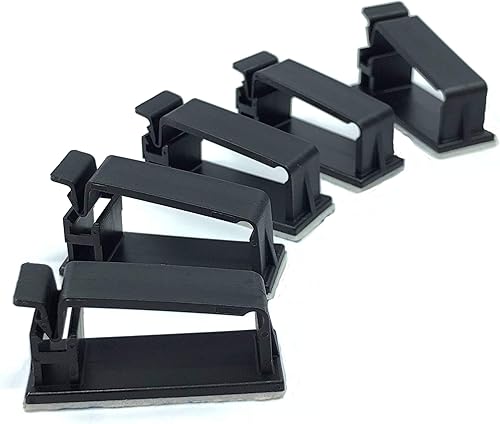 Miniatura 4 de Paquete de 50 clips autoadhesivos para organizar cables, organizadores de cables, soportes de cable para TV, PC, portátil, cable Ethernet,