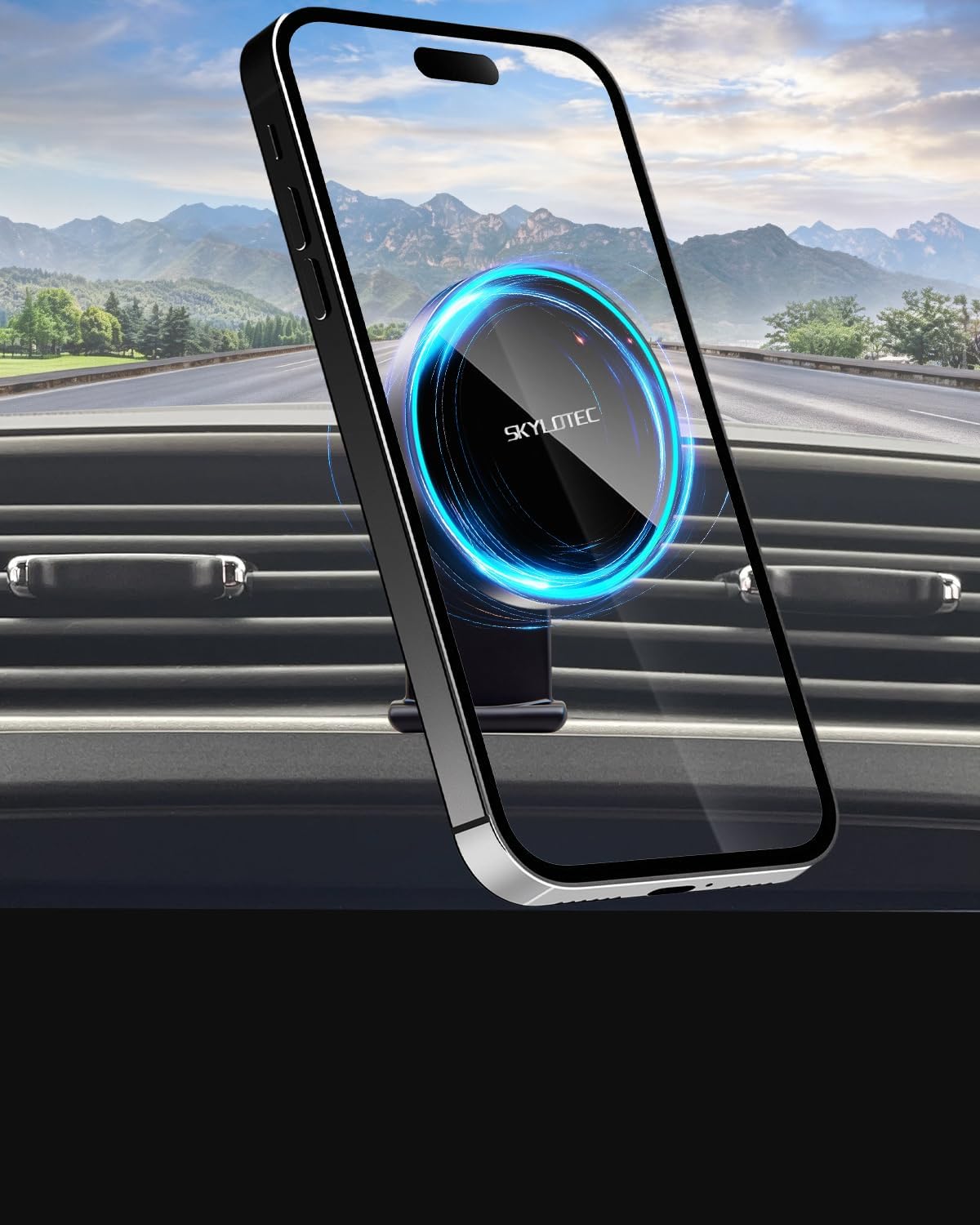 Phone Mount for Ford Explorer 2011-2018/Police Interceptor SUV 2013-2018 Accessories (Not for Explorer Sport), Magnetic Car Phone Holder for MagSafe, Strong Magnets Wireless Charger Cell Phone Base