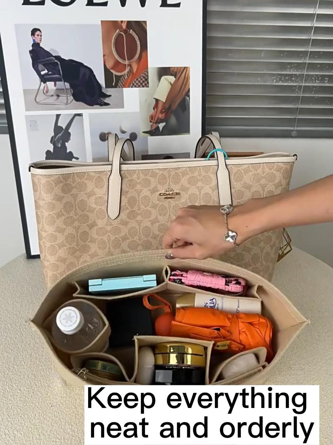 Amazon.com: OAikor Felt Purse Organizer Insert with Zipper, Tote