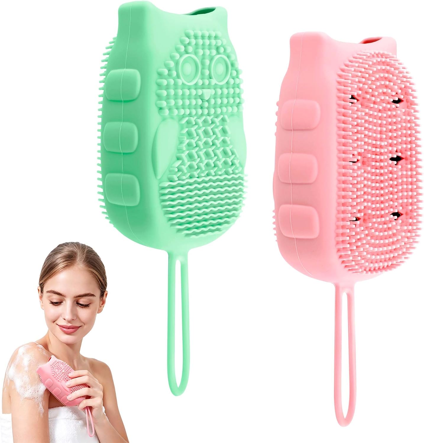 Silicone Body Scrubber for Shower, Exfoliating Shower Body Brush