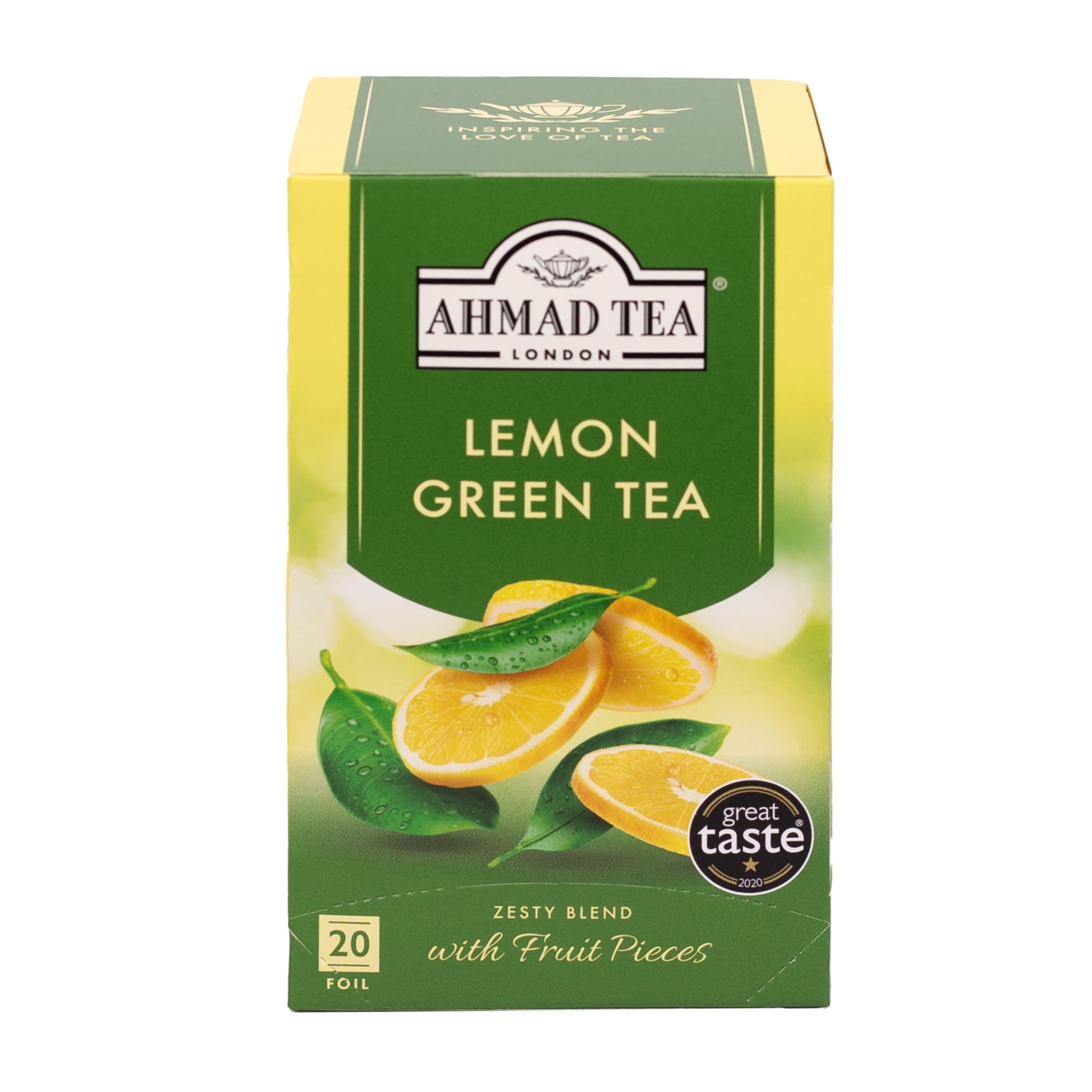 Ahmad Tea Lemon Vitality Green Tea, 20 Teabags