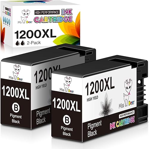 MS DEER Cartuchos de tinta compatibles Maxify 1200 de repuesto para Canon 1200XL PGI-1200 XL PGI1200XL Pigment BK para usar con impresoras Maxify