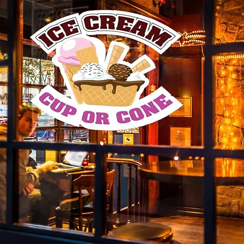 Miniatura 5 de Adhesivos para camiones de alimentos, taza de helado o concesión de concesión para restaurante, etiqueta engomada de vinilo troquelada L53, letrero