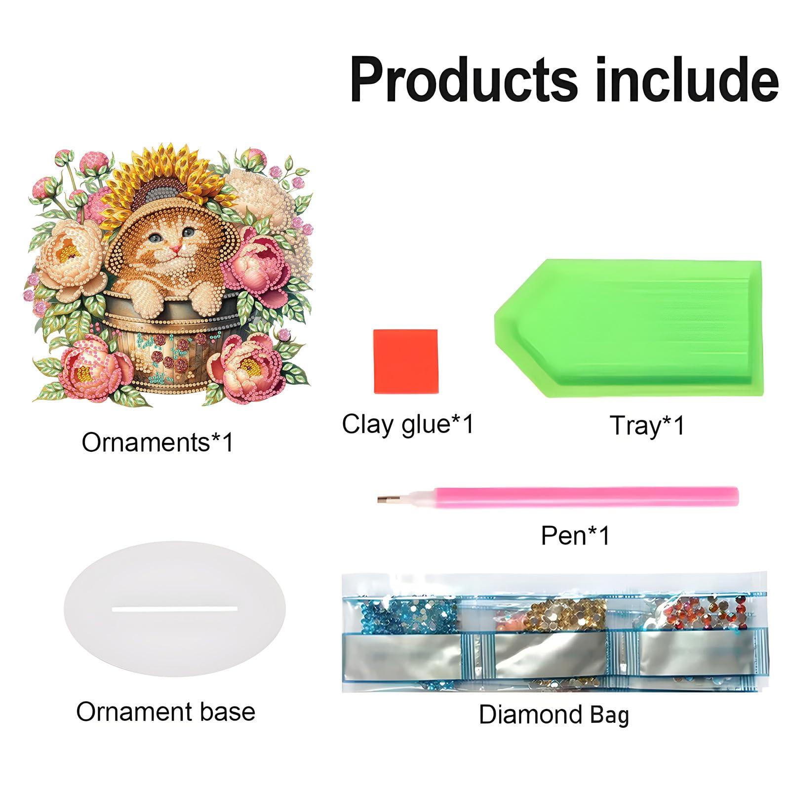 CustmArti DIY Diamond Art Painting Acryl Aufsteller Osterei Ostern Bastelset Tischdekoration Malen nach Zahlen Wohnzimmer Hobby Anfängerfreundlich-4PCS
