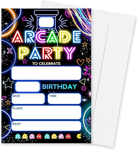 Miniatura 7 de Invitaciones de cumpleaños para niña, 20 invitaciones temáticas de lentejuelas con purpurina de doble cara con sobres para niña, recuerdo de fiesta