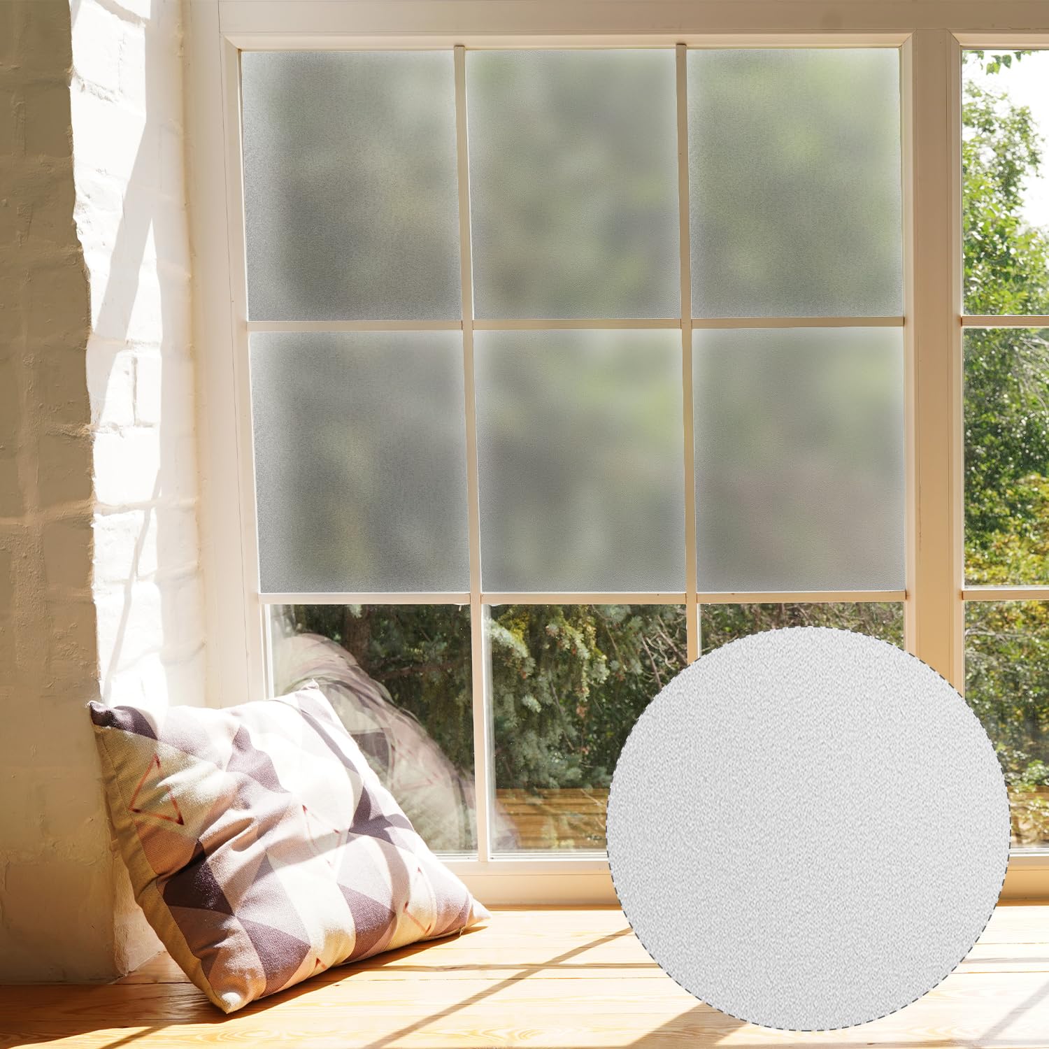 QWORK® Selbsthaftende Fensterfolie, 30x200 cm Milchglas-Sichtschutzfolie, Anti-UV Milchglasfolie, für Zuhause & Büro Küche, Haushalt & Wohnen
