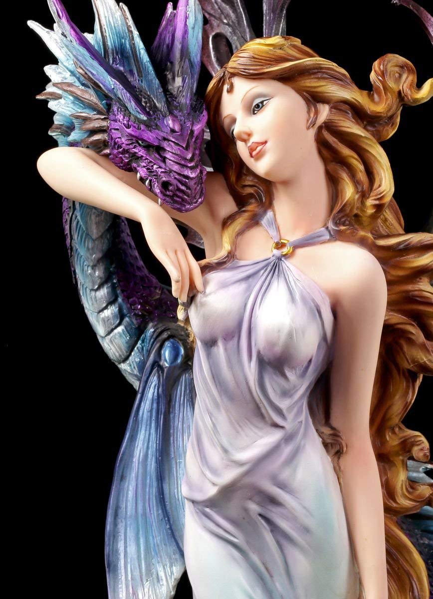 Figura Elfos con Seedrache - Figura Dragón Fantasía Estatua 60CM