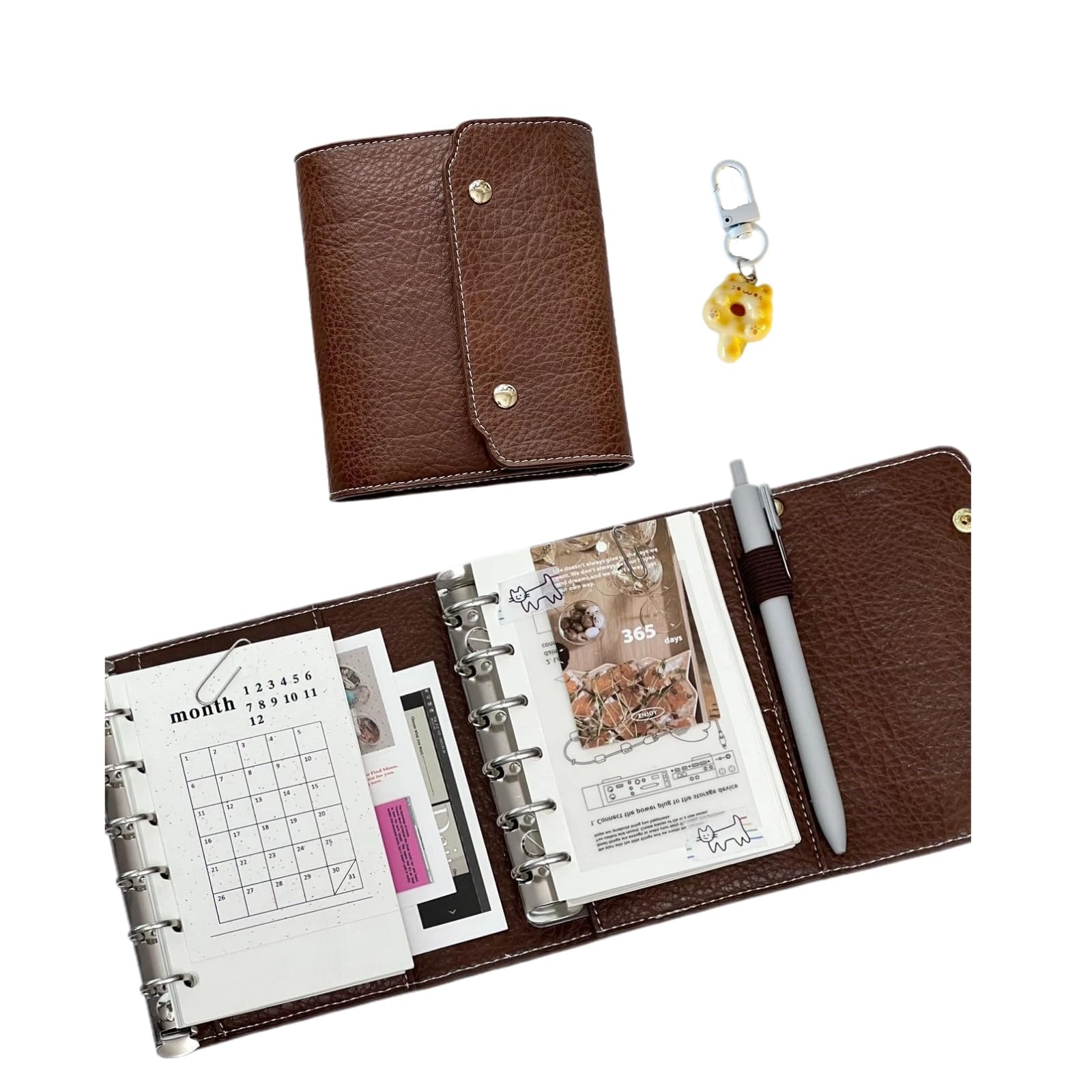 Vintage Leather A7 Tri-Fold Organizer with Card Storage