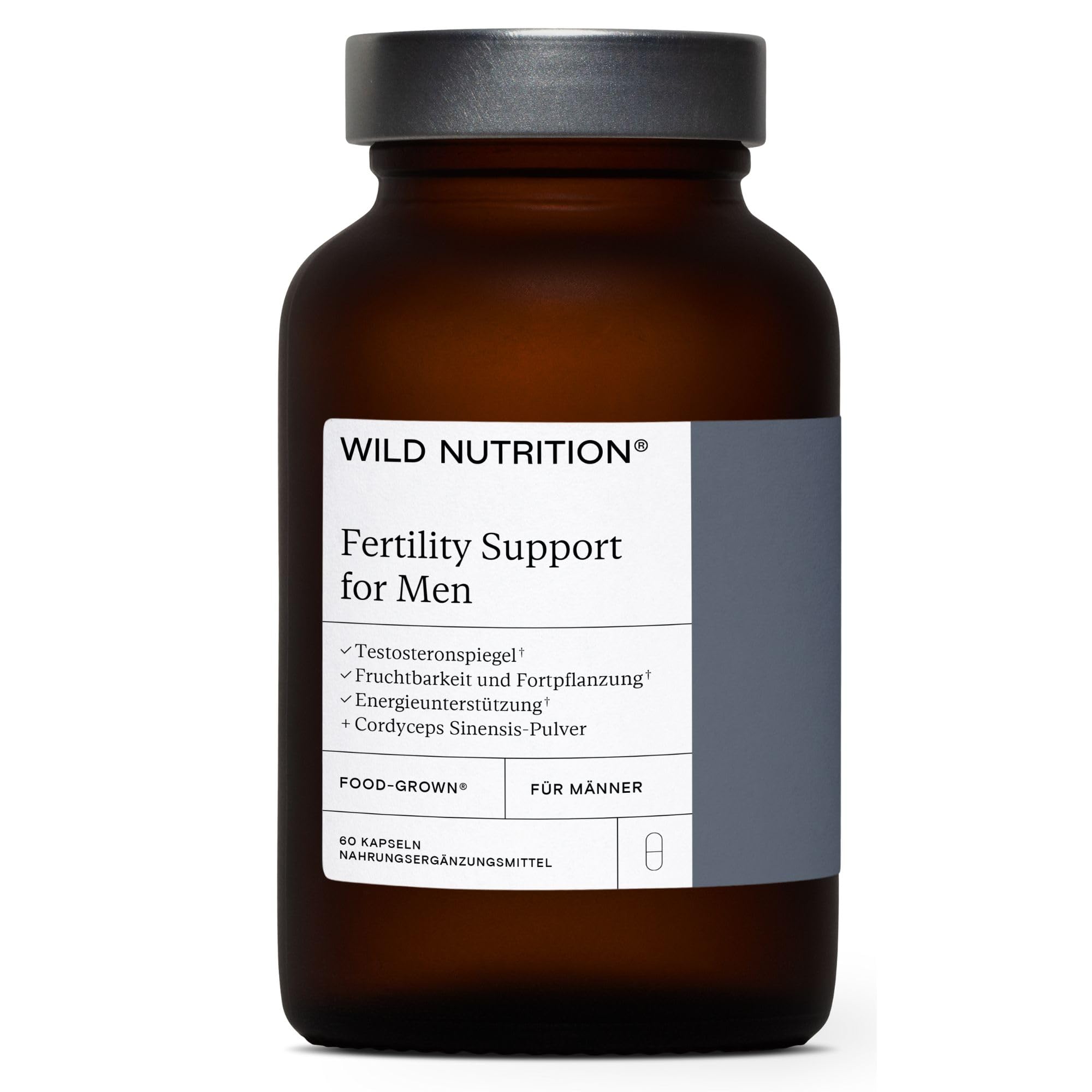 WILD NUTRITION Food Grown® Men's Fertility Supplements | Unterstützung der Spermiengesundheit, Antioxidantien, Immunsystem | Unterstützung der Fruchtbarkeit für Männer | 60 Kapseln