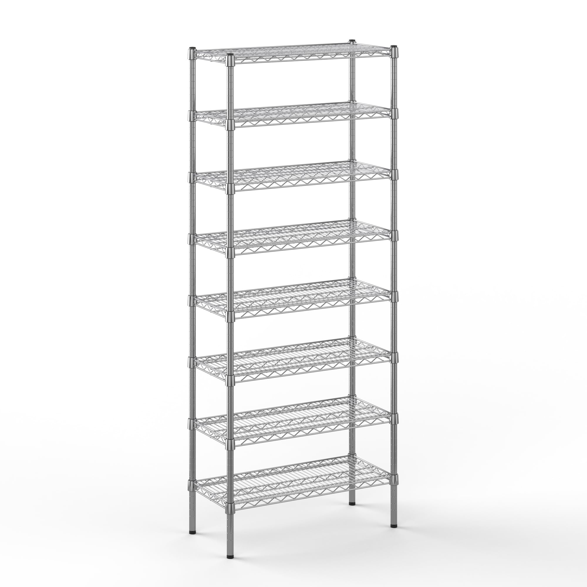 14" Deep x 30" Wide x 74" Height Wire Shelving Kit | 8-Tier | NSF Commercial Storage Rack Unit