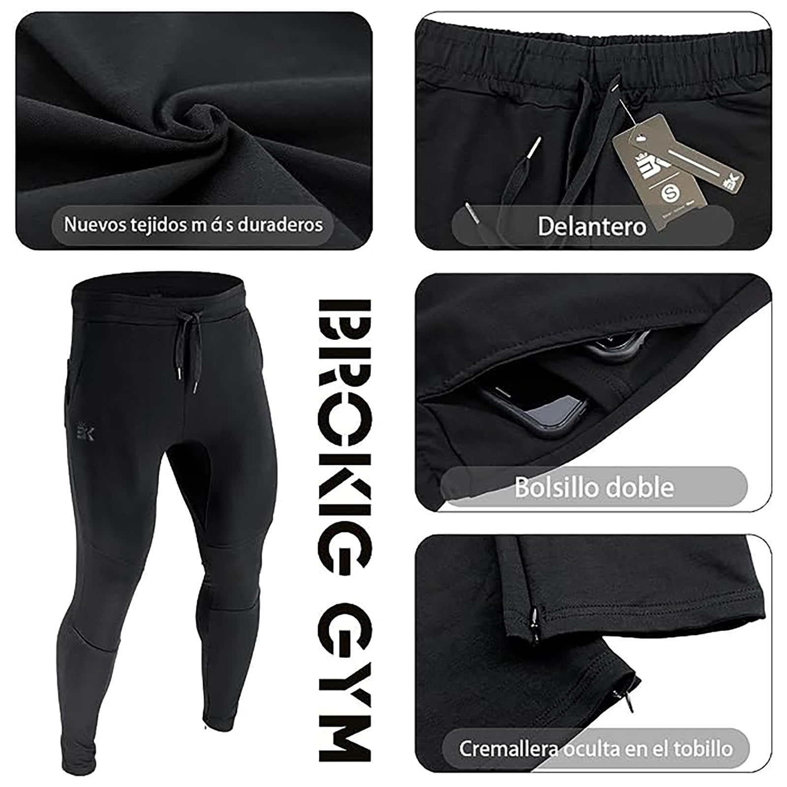 ZENWILL Pantalon Chandal Hombre Algodón Deporte Gym Jogger