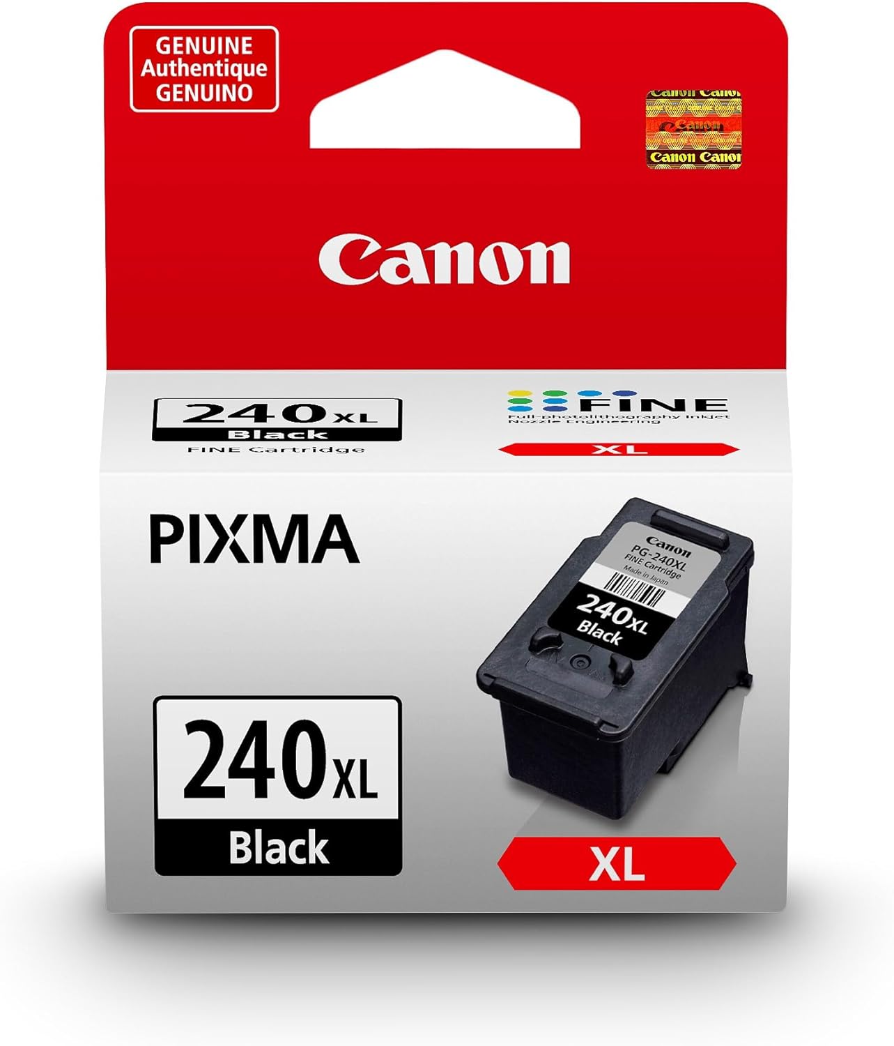 Canon PG-240 XL Genuine Black Ink Cartridge, Compatible with MG2120/3120/4120, MX512/432/472/372/392/522/532/452, MG2220/3220/4220/3520/3620, TS5120