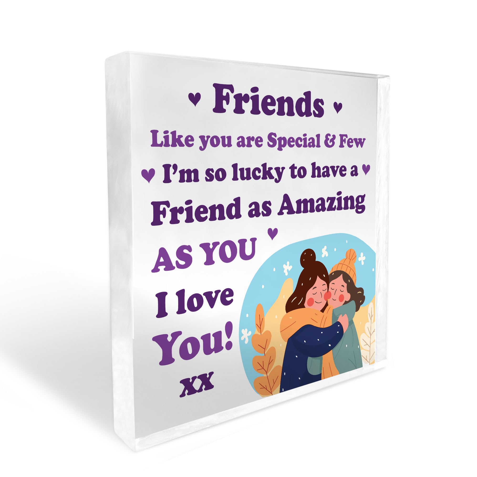 Red Ocean Friendship Gifts - Acrylic Plaque Friendship Gift for Her - Inspirational Gifts for Women - Christmas Friendship Gifts - Best Friend Gift, Bestie Gifts