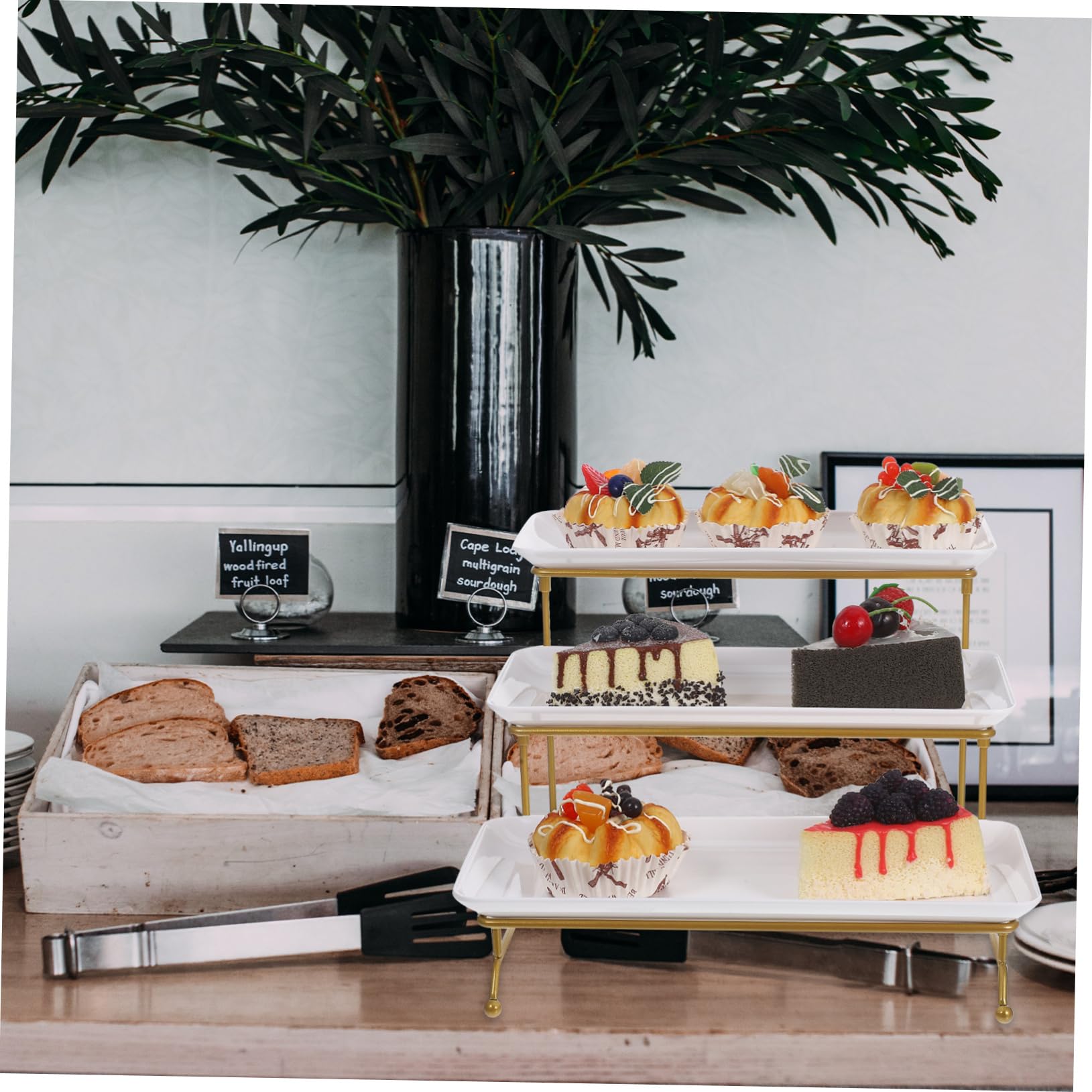 Alzata da dessert a più livelli, vassoio da portata per torte, pasticcini e dolcetti, ideale per matrimoni, feste e buffet