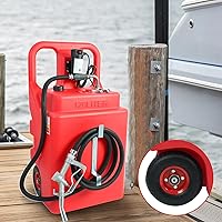 Vista 6 de EASYBERG Tanque de combustible portátil de 32 galones de 120 litros con bomba diésel de 12 V, ruedas resistentes con mango superior de alta