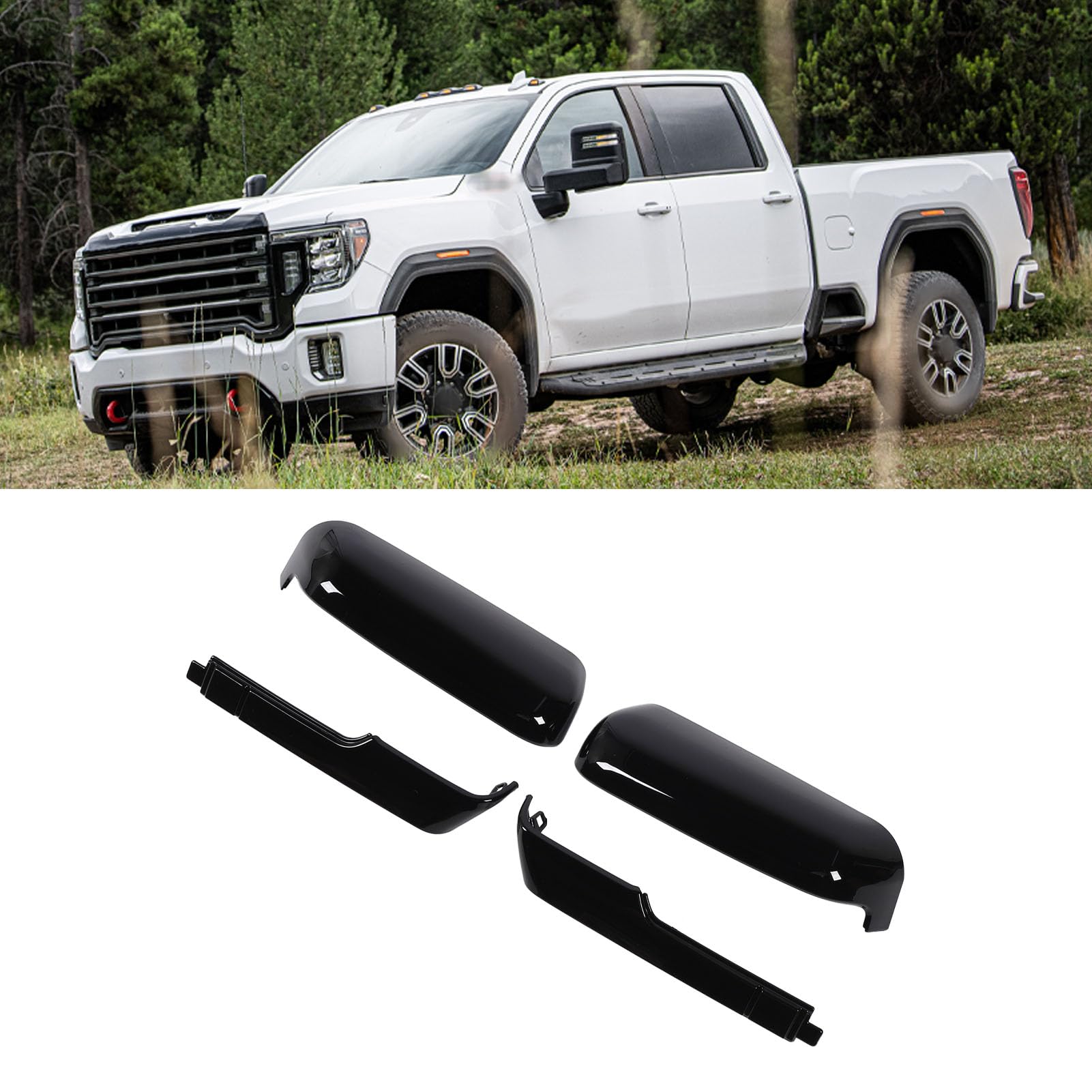 Nakładki na lusterka holownicze Gloss Black Scratch do 2500HD 3500HD 2020-2023