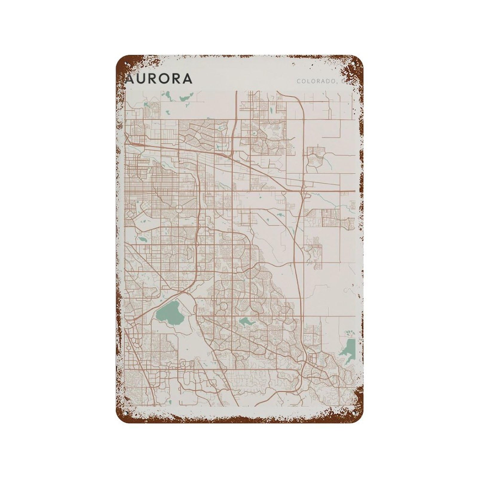 xiaoxiaoshen Aurora Map Colorado Travel Gift Farmhouse Decor (2) Wall Decor Art Metal Tin Poster Modern Home Decor Art Home Bar Shop Decorations Vintage Sign 30x20cm