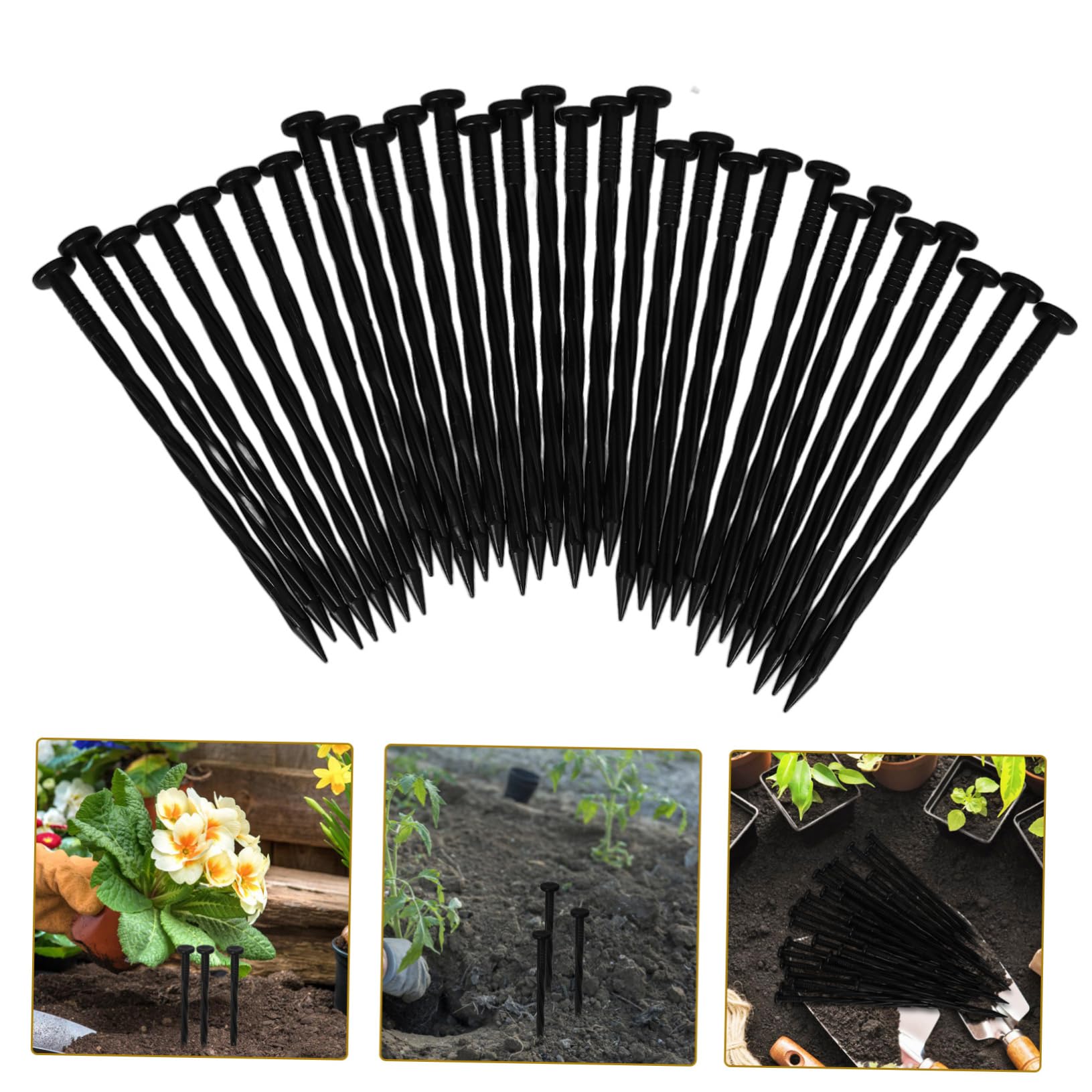 Yardwe Lot De 3 Piquets De Jardin Paysager en Aluminium Léger pour Auvent De Tente Balançoire 30 Pièces X 3