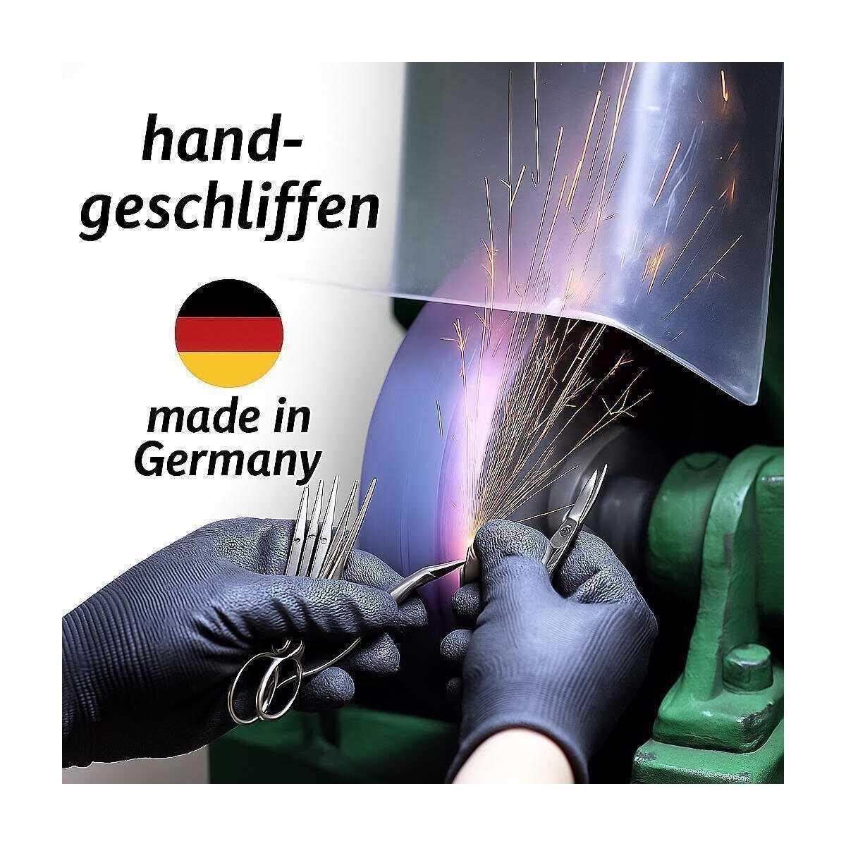 12teiliges Solingen* Maniküre Set mit Leder-Etui Nagelpflege Schwarz