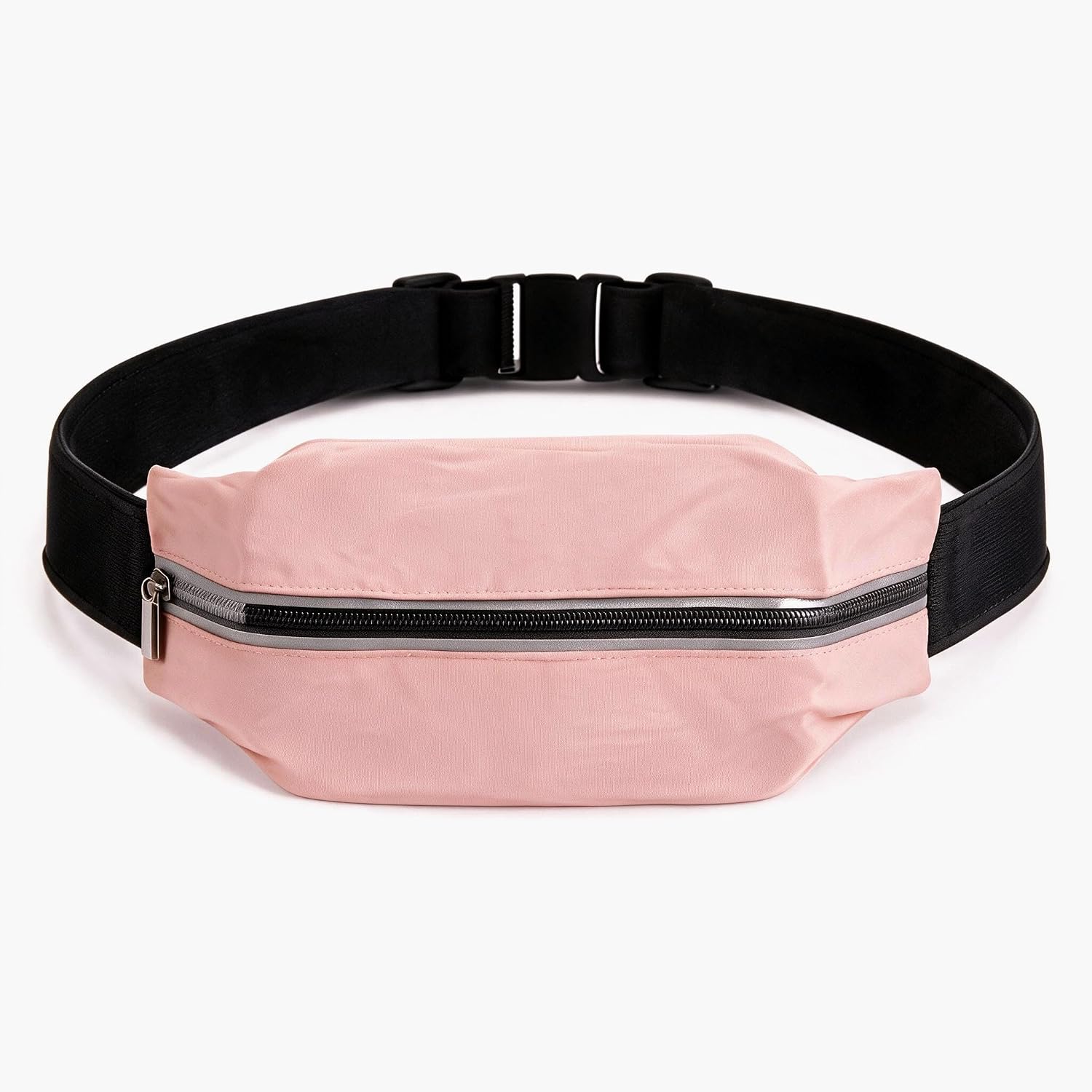 Slim Running Belt for Women and Men, Waterproof Phone Holder for Running, Reflective Waist Pack for Storing Runner’s Essentials Safely, Runner’s Fanny Pack, Money Belt Fits Most Phones (Light Pink)