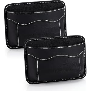 Accmor 2pcs Universal Car Side Pocket Organizer, PU Leather Car Pocket Pouch Cell Phone Sunglasses Holder for Car, Car Seat Gap Filler Accessories Organizer for Car Seat, Door, Window, Console