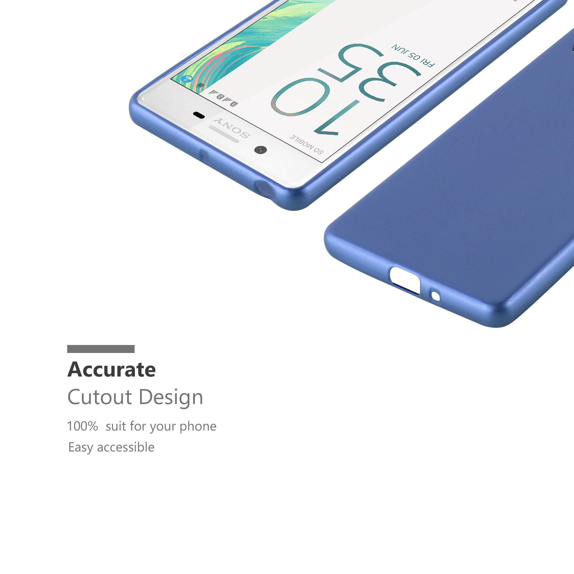 Cadorabo Cover Per Sony Xperia XA Ultra - Custodia Sottile In Silicone TPU, Effetto Metallizzato Nero, Antiurto E Morbida