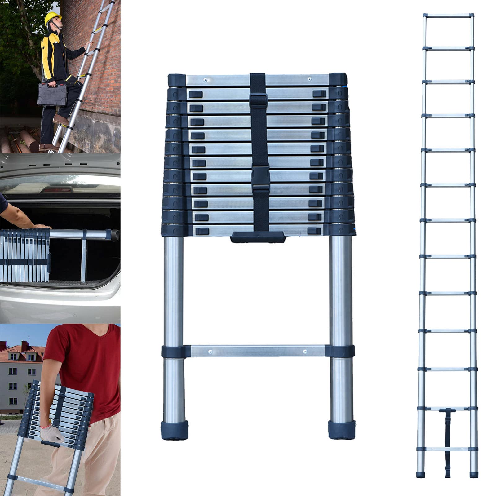 Buy Telescoping Extension Ladder 12 FT, Stainless Steel Telescoping