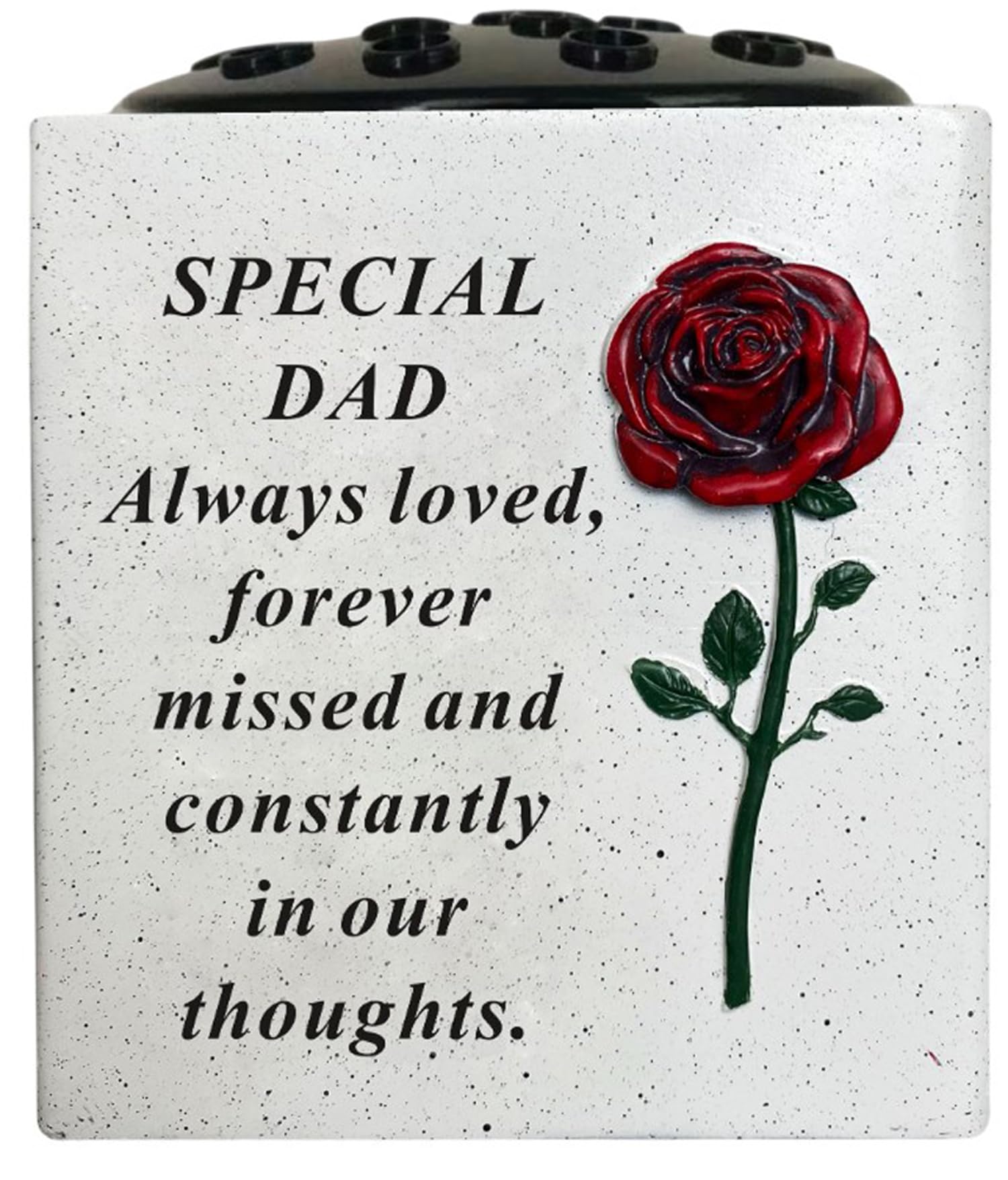 Dad Memorial Grave Vase Rose Bowl Red Rose Flower Holder Cemetery Flower Pot