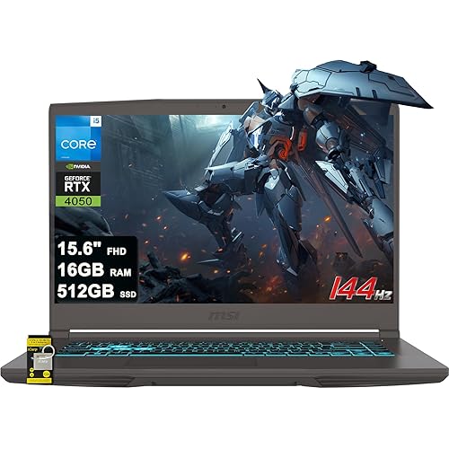 msi Thin 15 Gaming Laptop 15.6" FHD IPS 144Hz Intel 8 core i5-13420H (> i7-12650H) 16GB DDR4 512GB SSD GeForce RTX 4050 Backlit Type-C Wi-Fi6E Win11 ICP Hub