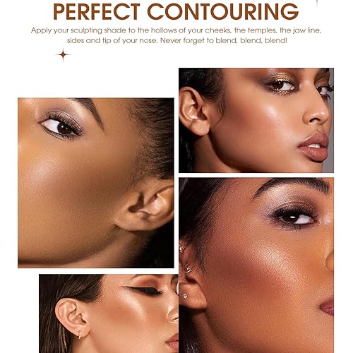 Miniatura 6 de Yeweian Maquillaje líquido en barra de contorno, bronceador facial en crema con punta de esponja integrada, barra de contorno de tono fresco para