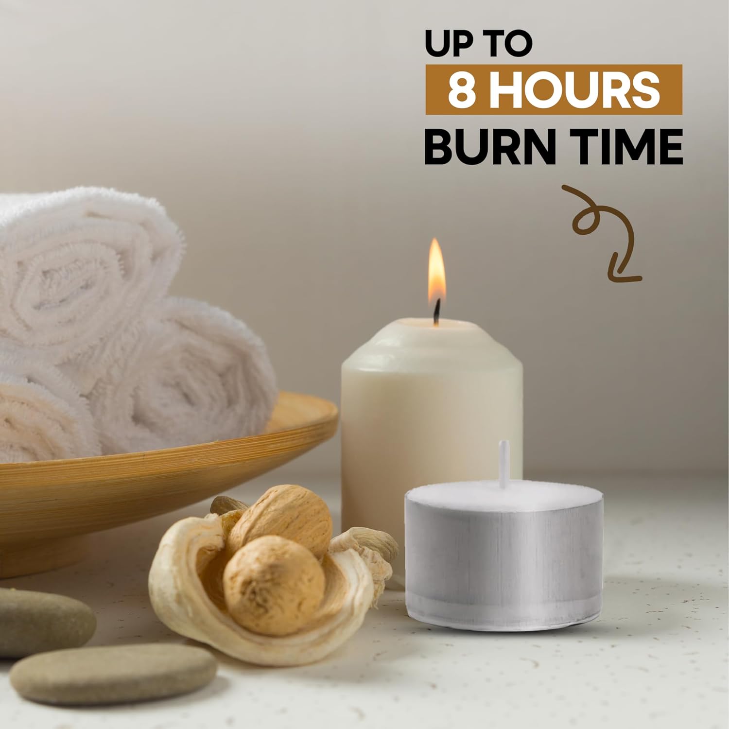 Price's Candles 50 Pack 8 Hour Tea Lights | Clean Vegan & Kosher Friendly Long Burning Tea Lights Great for Everday Use | Unscented Tealights Great for Everday Use