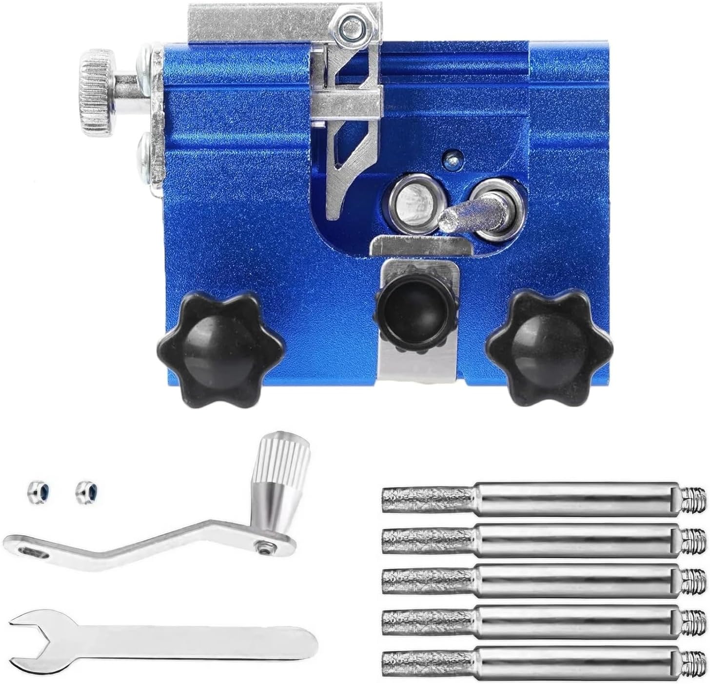 Portable Chain Saw Sharpener Manual Chain Saw Sharpener Kit with Round Stones, Ideal for Loggers and Gardeners(1Set(10Pcs) Blue)