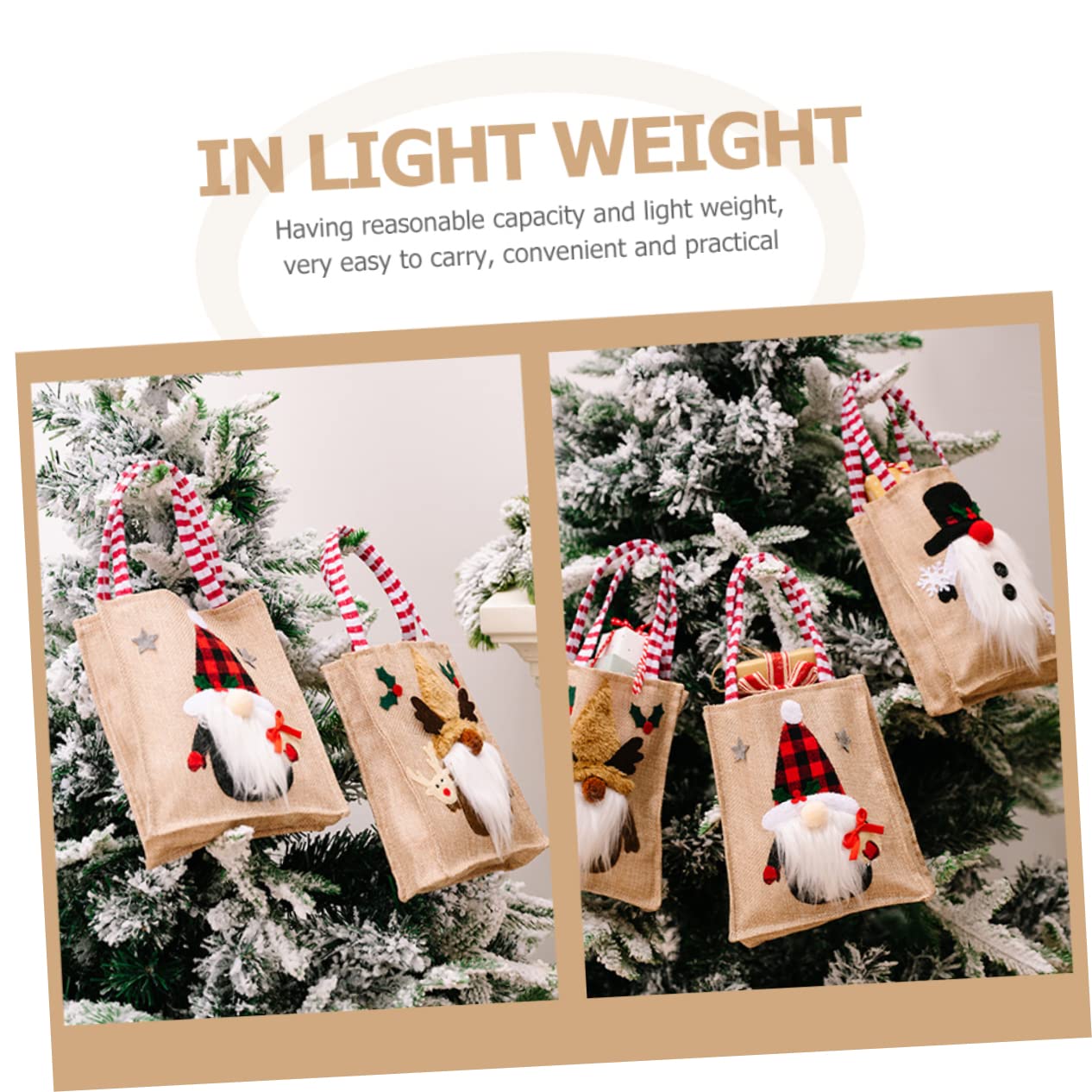 Abaodam 9pezzi Sacchetti Natalizi Gnome Da Riutilizzabili Per Caramelle e Dolci Decorazioni Di Natale Colorate e Festose Per Feste e Regali
