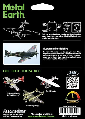 Miniatura 23 de Metal Earth P-47 Thunderbolt 3D Kit de modelo de metal Fascinaciones