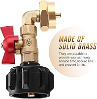 Vista 7 de WADEO Adaptador de recarga de propano, adaptador de tanque de propano con válvula de control de encendido/apagado para tanques de 1 libra, llena