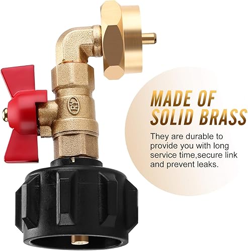 Miniatura 7 de WADEO Propane Refill Adapter, Propane Tank Adapter with ON/Off Control Valve for 1 lb. Tanks, Fill 1 lb Tanks to Be Refilled Gas from 5 to 40 LB