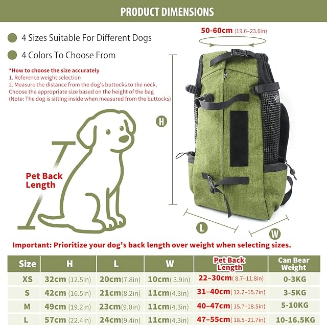 Foto 3 de 7 de PETCUTE Mochila para Perros Bolsa Transportin Gato Perro Medianos Transpirable Bolsa Portaperro…
