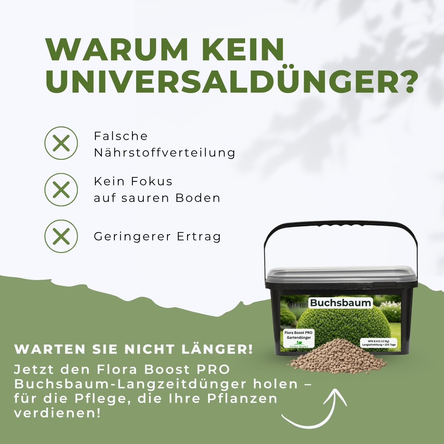 Flora Boost PRO Buchsbaum Dünger mit Langzeitwirkung, 5KG Granulat
