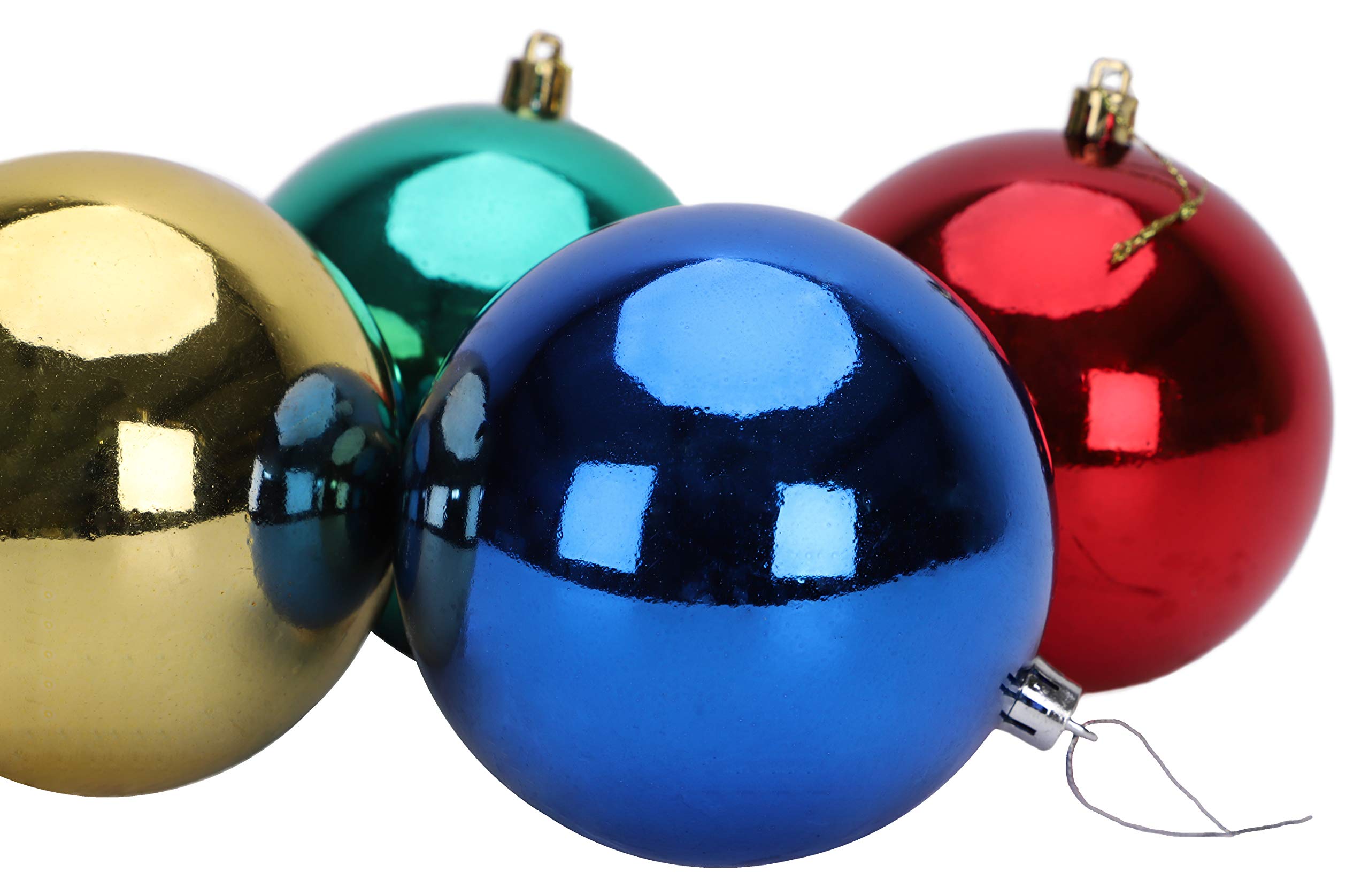 Toyland® 10 Extra Large 100mm Colour Christmas Baubles - Christmas Tree Decorations (Red): Ornaments