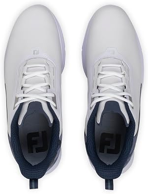 Footjoy Men's FuelGolf Shoe, White Navy Silver, 8.5 US