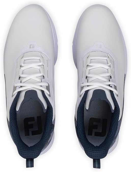 Footjoy Men's FuelGolf Shoe, White Navy Silver, 8.5 US