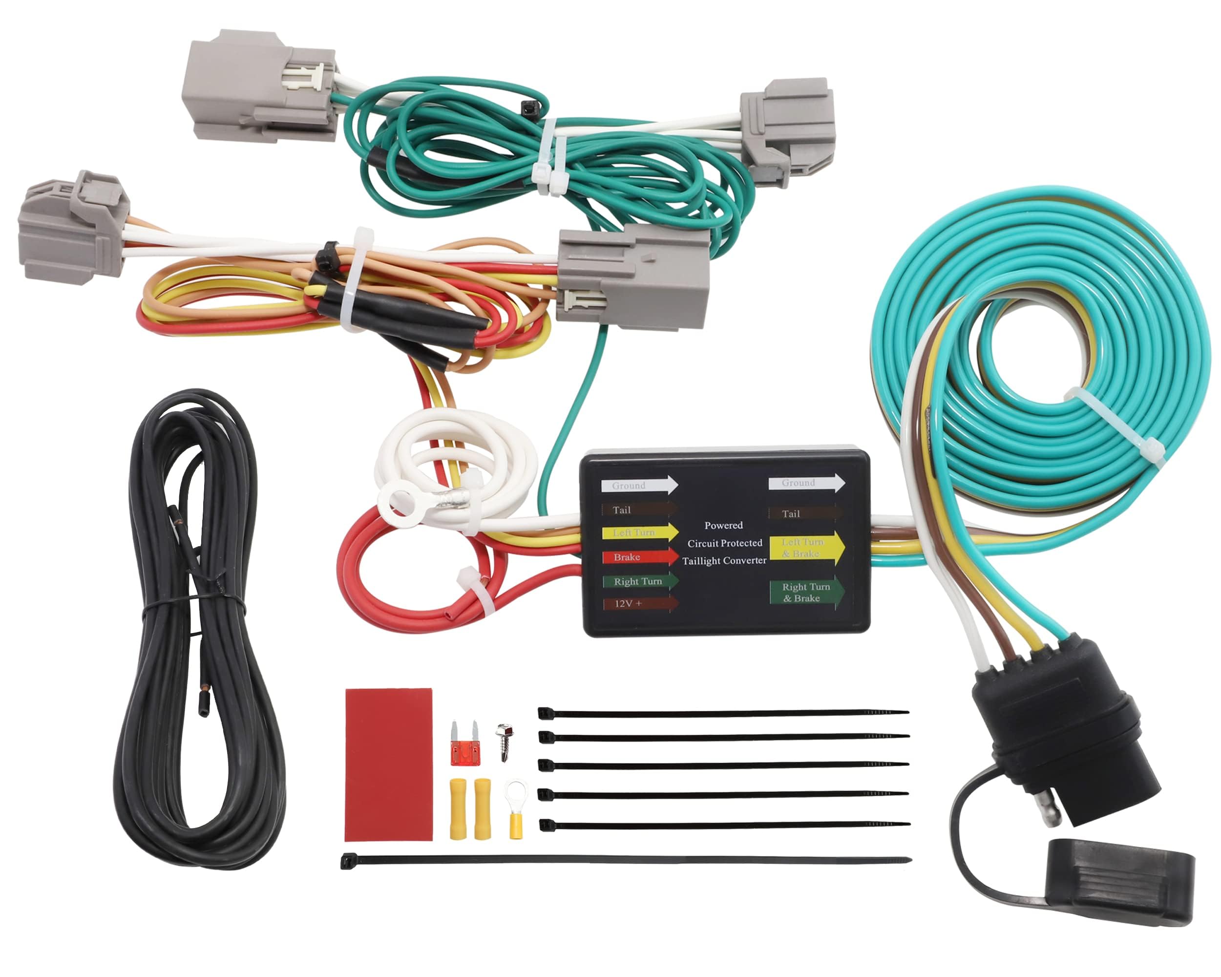 Oyviny 4 Way Trailer Wiring Harness 56093 Compatible with 2020-2024 Ford Explorer/2011-2019 Ford Taurus/2013-2016 Lincoln MKS