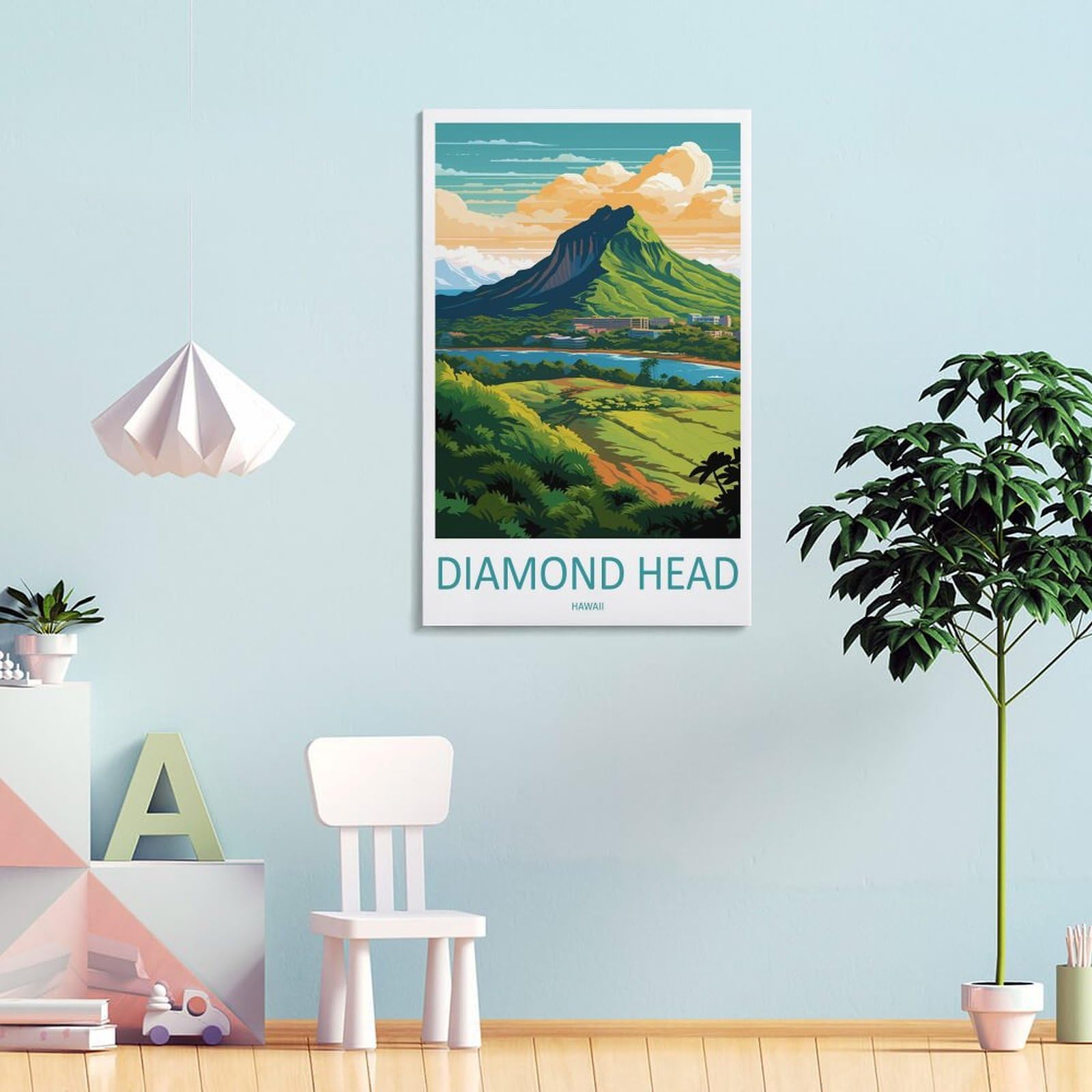 Amazon.com: ZJLAMZ Diamond Head Travel Print Diamond Head Décor