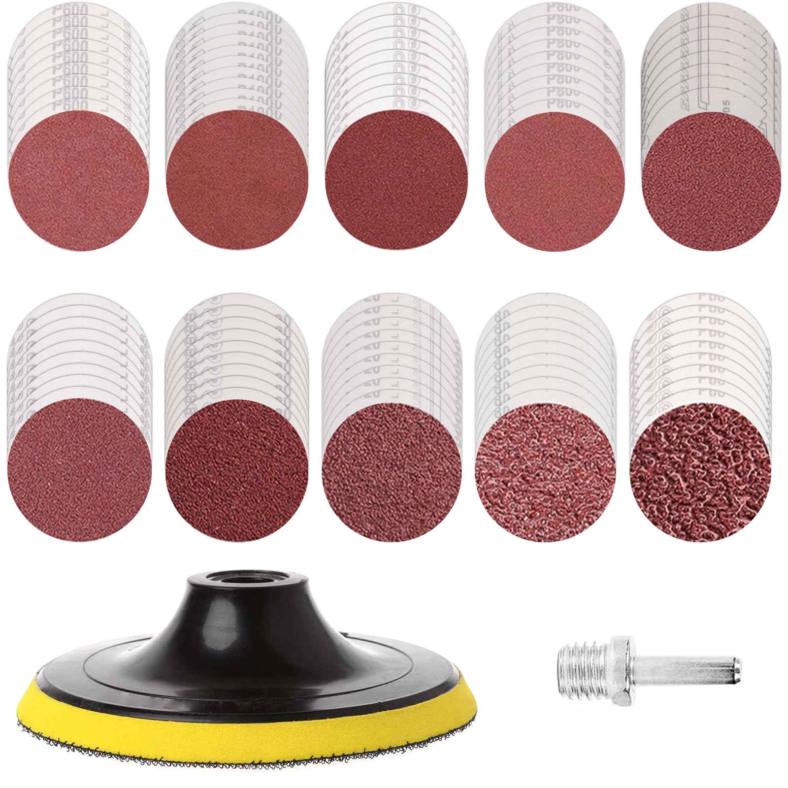 102 Kit Dischi Carta Abrasiva Dischi Abrasivi 125mm Grana 60 80 120 160 240 320 400 600 800 1000 Kit di Levigatura Dischetti Abrasivi per Levigatrice Accessori Trapano