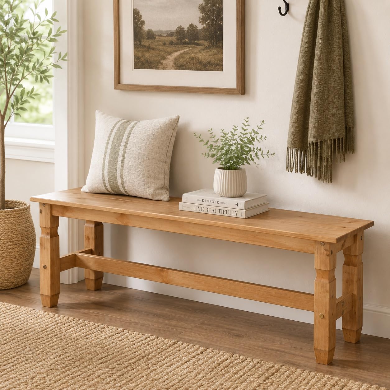 Mews Corona Dining Bench 5ft Long Seating Chair | Mexican Solid Pine