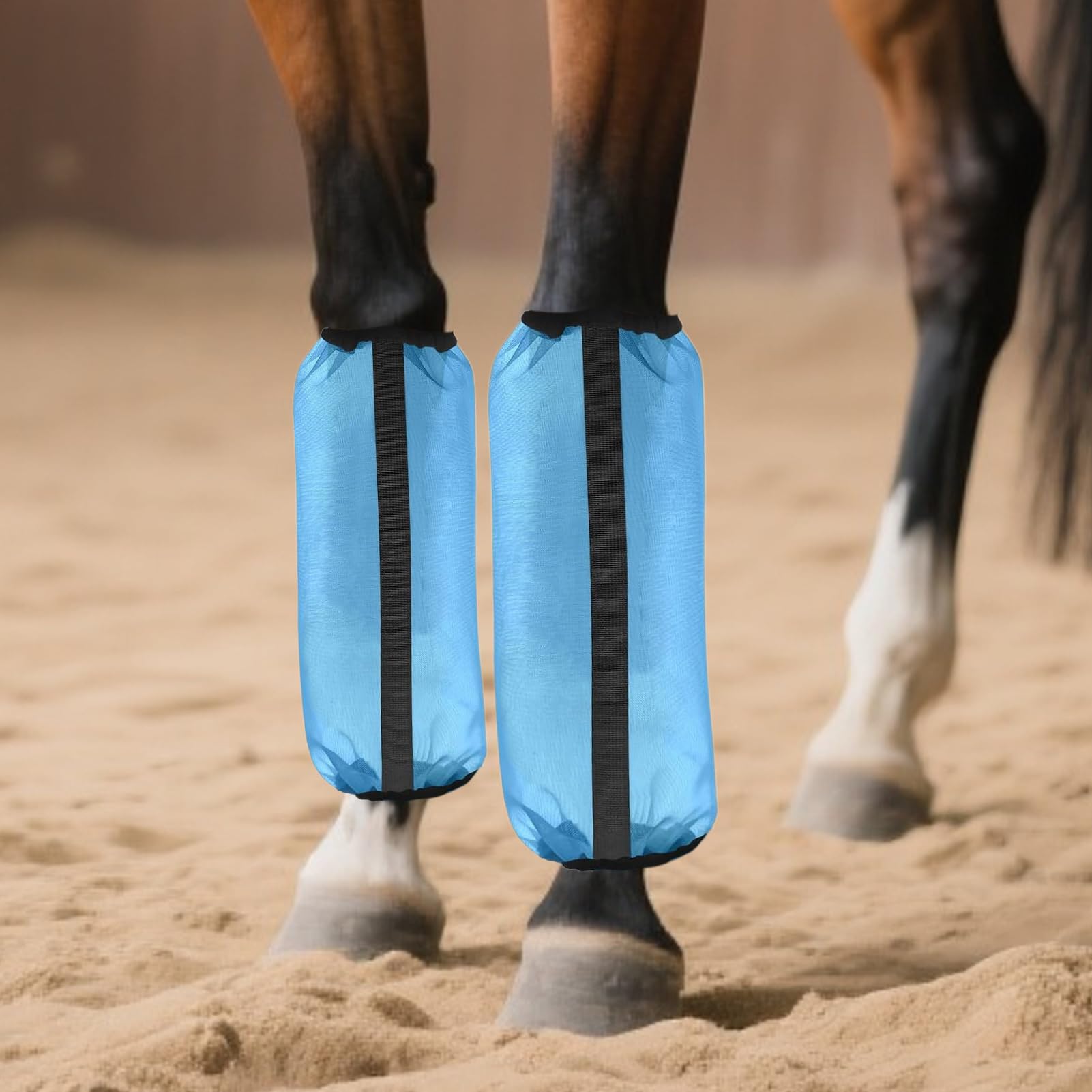 Genérico Botas Antimoscas para Caballos,4 Protectores de Malla para Patas de Equino | Polainas para Équidos,para Entrenamiento Campo Cría Carreras Hípica Competición Deportiva — view 9